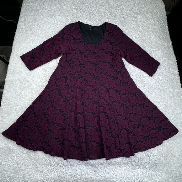 Torrid Brushed Floral Skater Dress Velvet Burnout Lace Romantic Fairy Grunge 3 - Picture 2 of 14